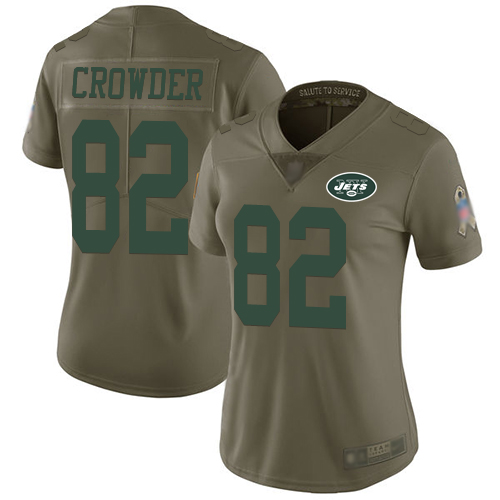New York Jets Limited Olive Women Jamison Crowder Jersey NFL Football #82 2017 Salute to Service->youth nfl jersey->Youth Jersey